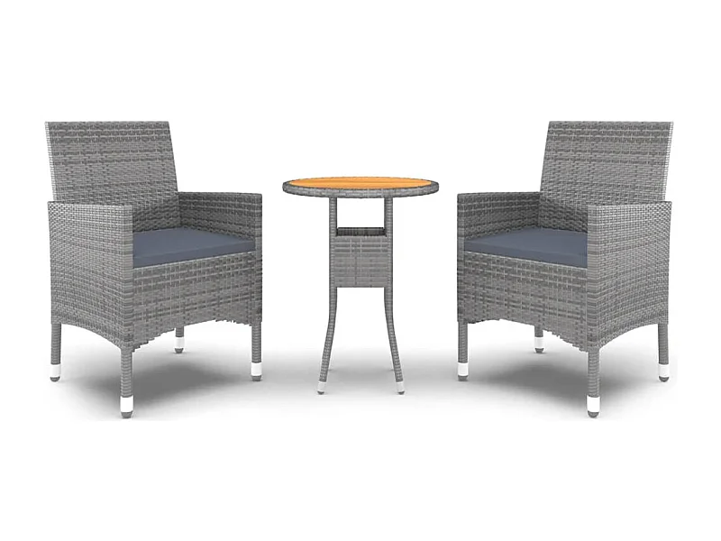 Eorin  3-delige Tuinset poly rattan grijs