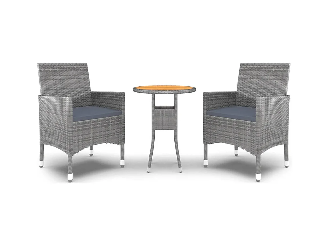 Eorin  3-delige Tuinset poly rattan grijs