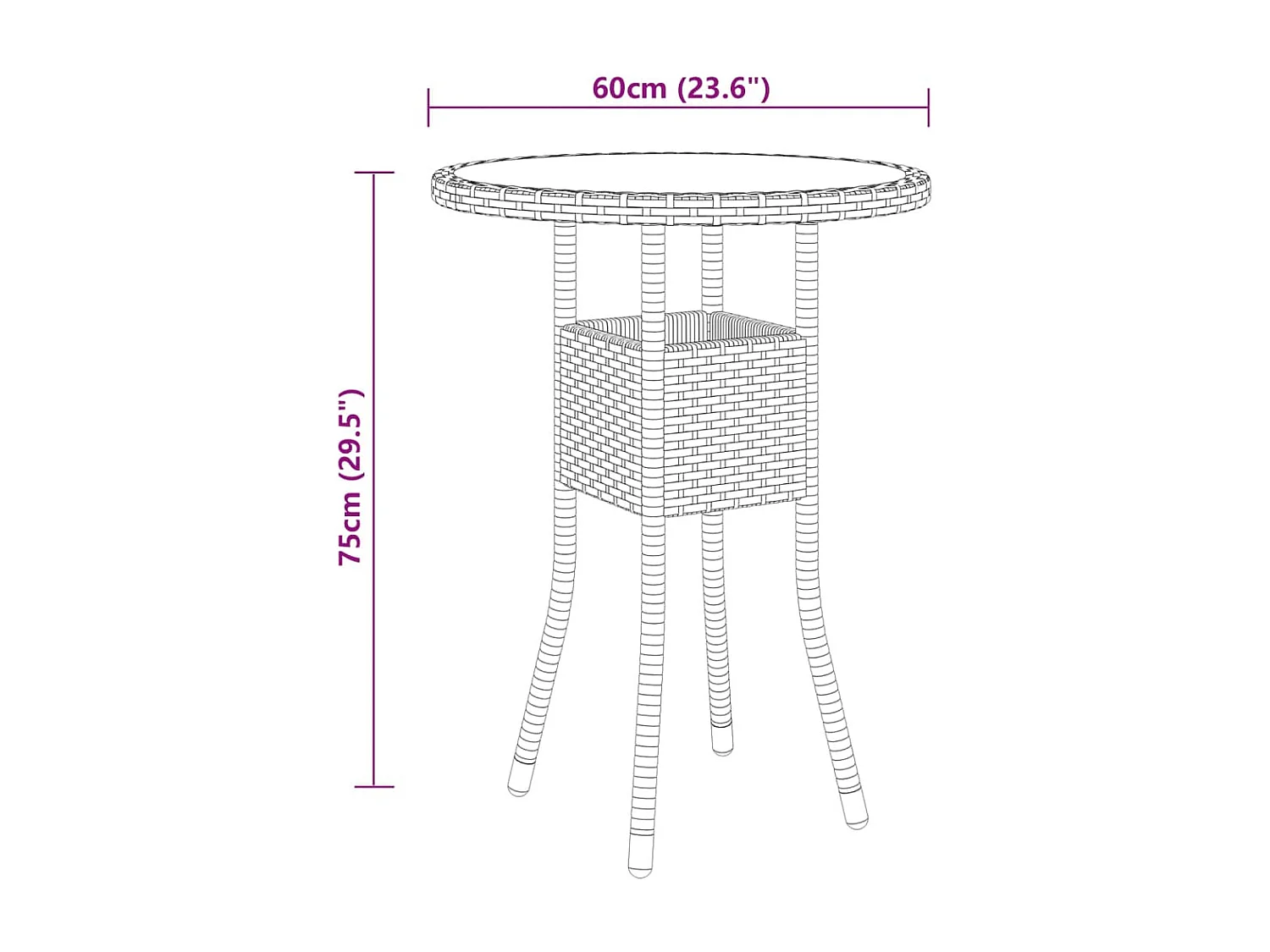 Eorin  Juego de comedor de jardín 3 piezas ratán sintético gris
