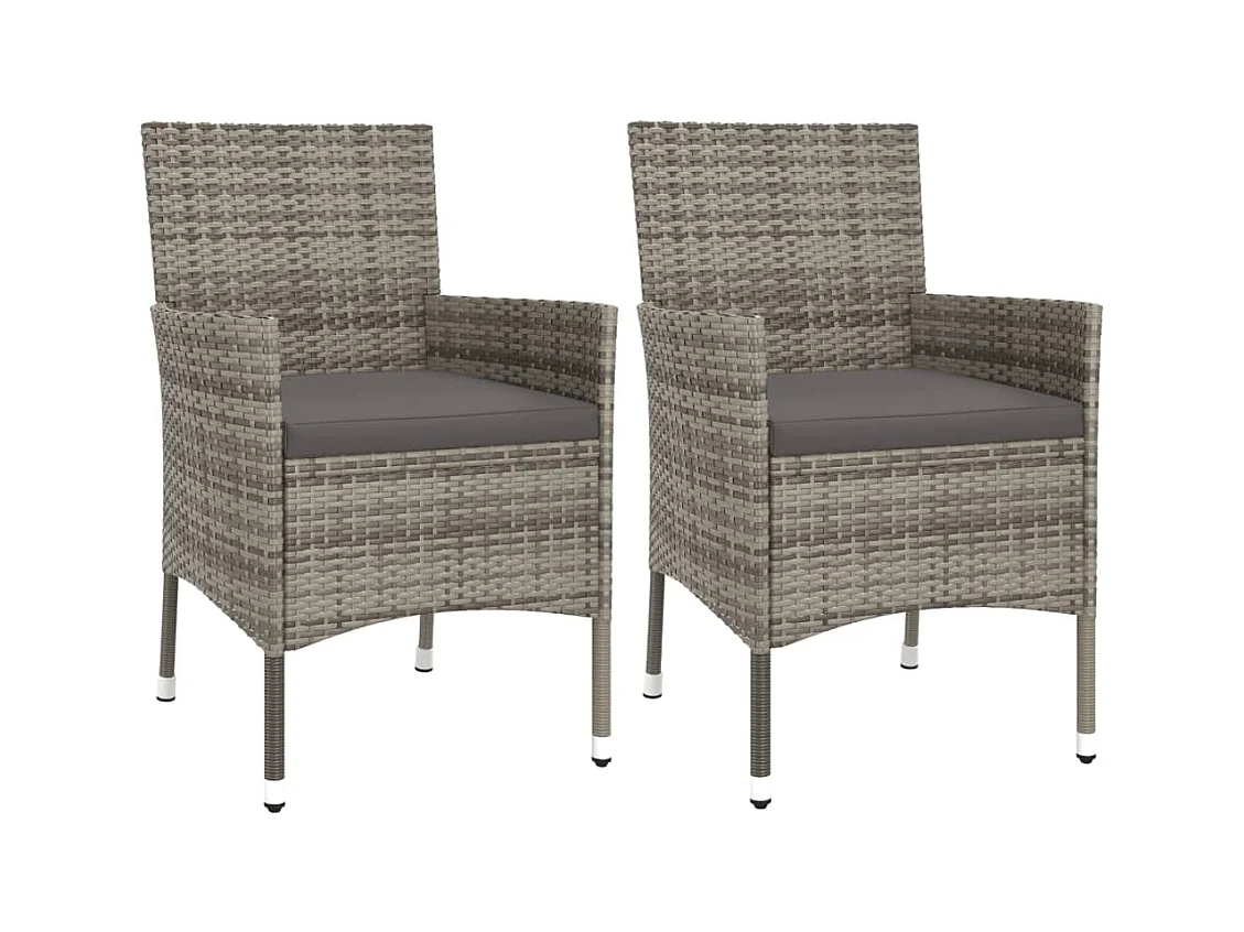 Alceste  Ensemble à manger de jardin 3 pcs coussins gris résine tressée