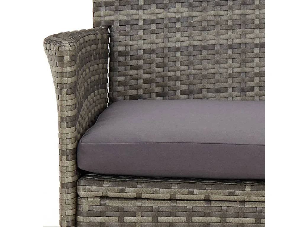 Alceste  Ensemble à manger de jardin 3 pcs coussins gris résine tressée