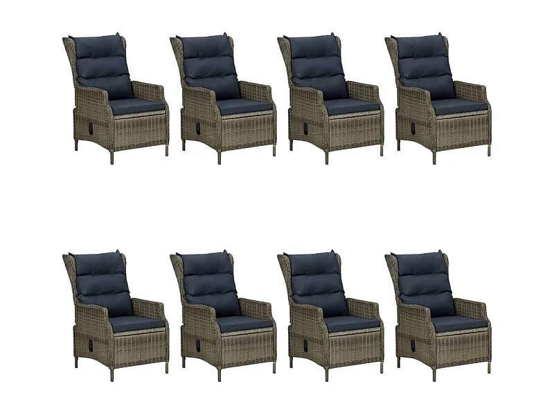 Hana  Ensemble à manger de jardin 9 pcs Marron