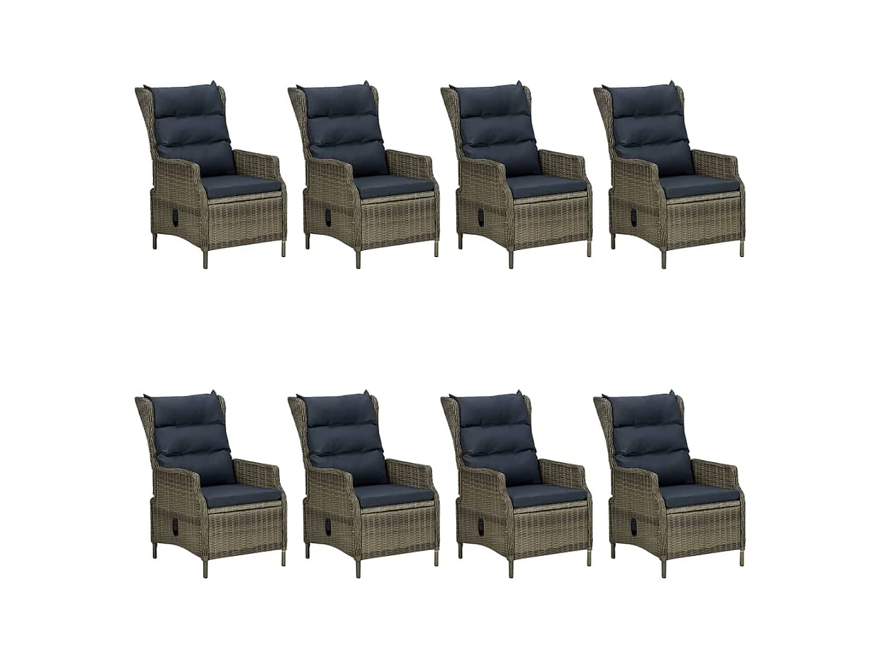 Hana  Ensemble à manger de jardin 9 pcs Marron