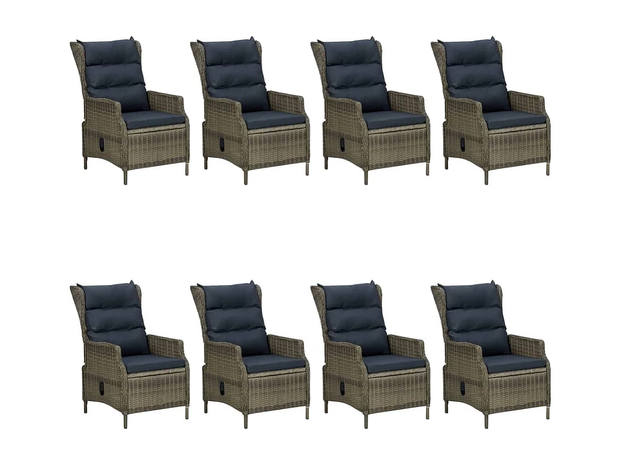 Hana  Ensemble à manger de jardin 9 pcs Marron