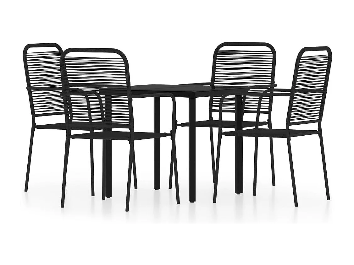 Scott  Juego de comedor de jardín 5 piezas negro