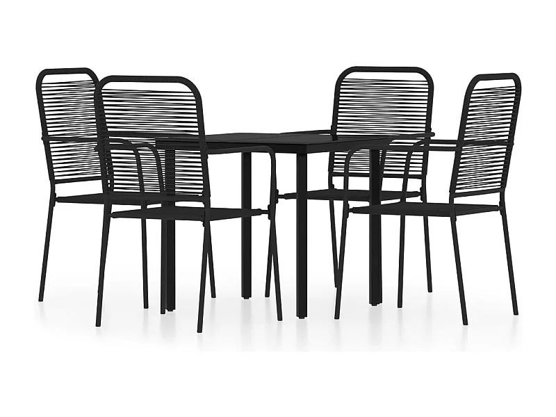 Scott  Juego de comedor de jardín 5 piezas negro