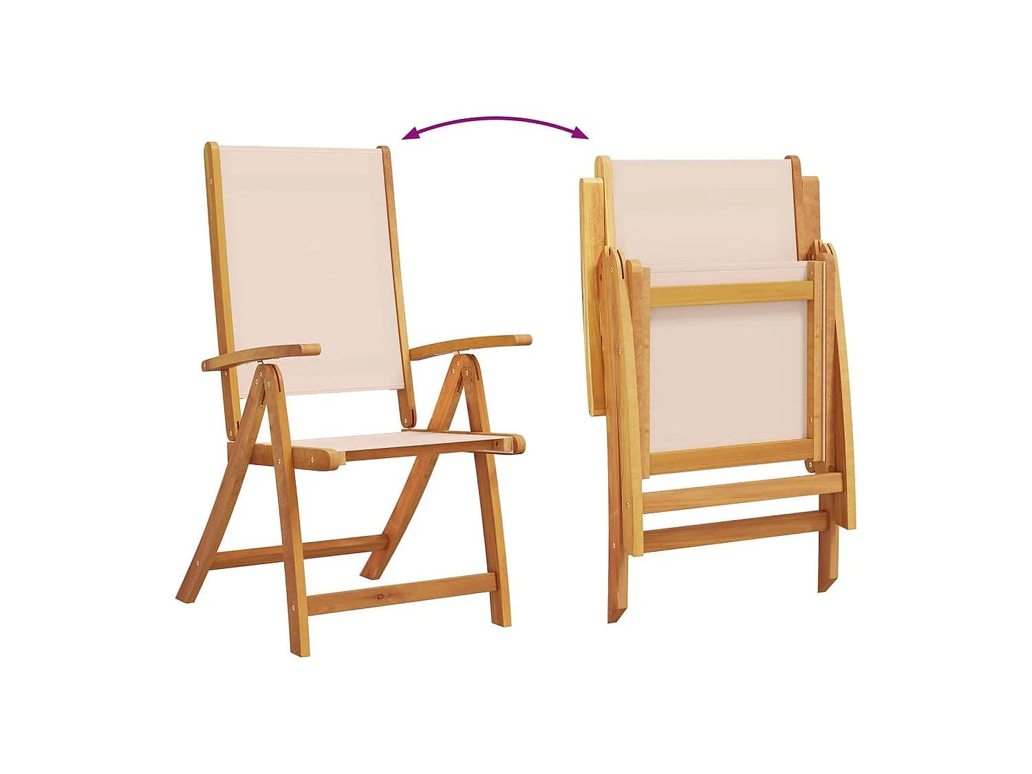 Bussum  7-delige Tuinset massief acaciahout en textileen