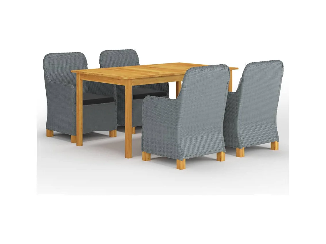 Murrieta  Ensemble à manger de jardin 5 pcs Gris clair