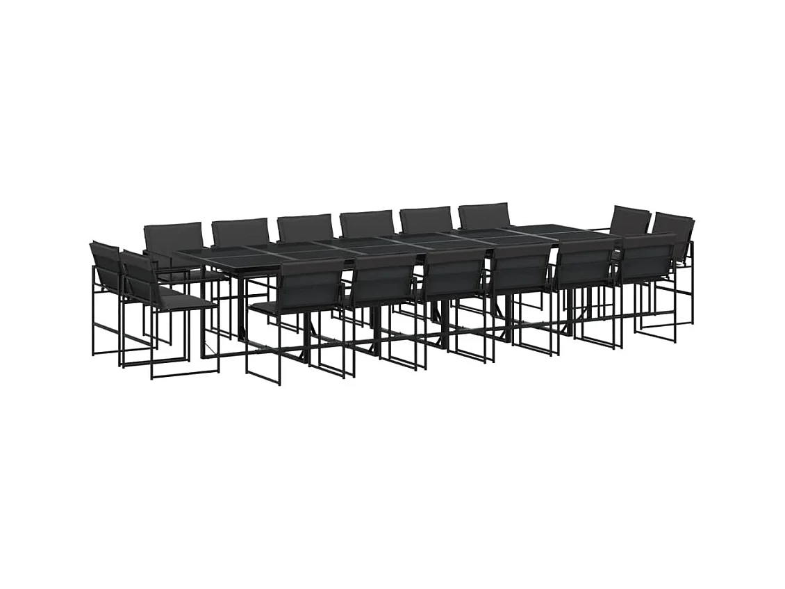 Dario Paolo  17-delige Tuinset met kussens textileen zwart