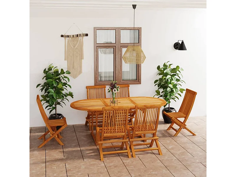 Ray Alan  Ensemble à manger de jardin 7 pcs Bois de teck massif