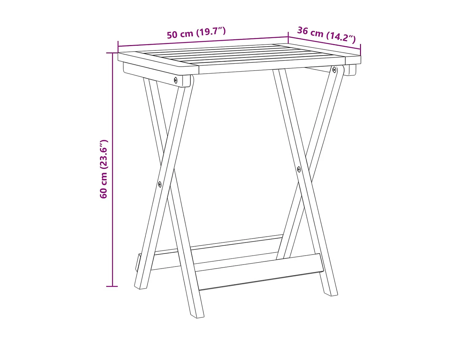 Garden Furniture -  Ensemble à manger de jardin pliable 3 pcs bois d'acacia massif