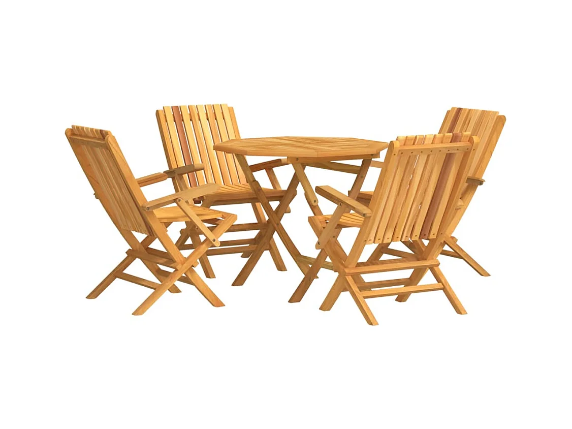 Blacksburg  Juego de comedor para jardín 5 piezas madera maciza de teca