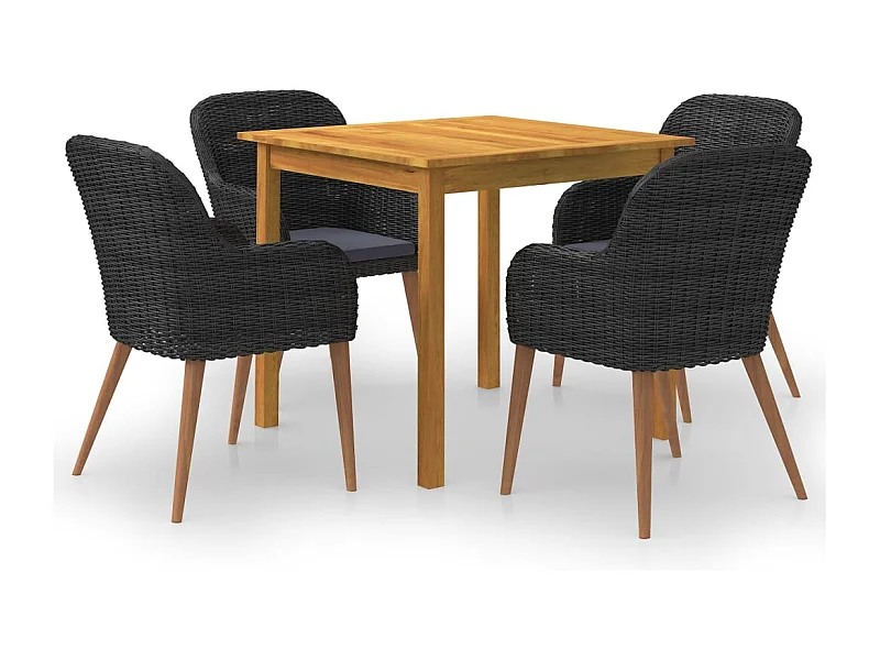 Garden Furniture -  5-delige Tuinset zwart