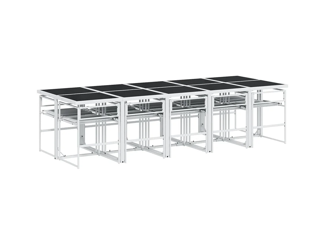 Svidir  Ensemble à manger de jardin avec coussins 11pcs blanc textilène