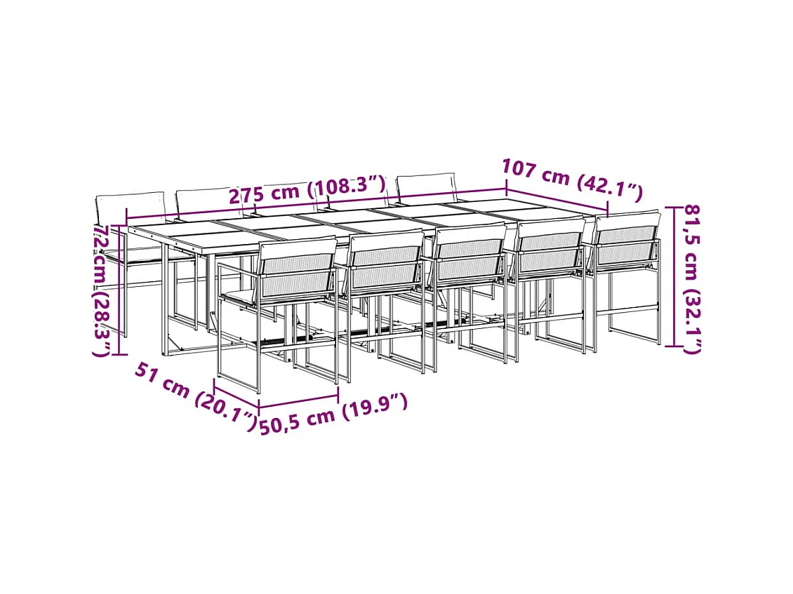 Svidir  Ensemble à manger de jardin avec coussins 11pcs blanc textilène