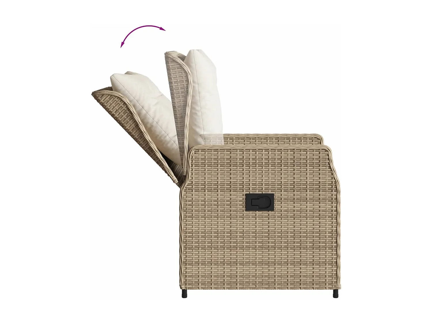 Garden Furniture -  Ensemble à manger de jardin avec coussins 5pcs Beige poly rotin