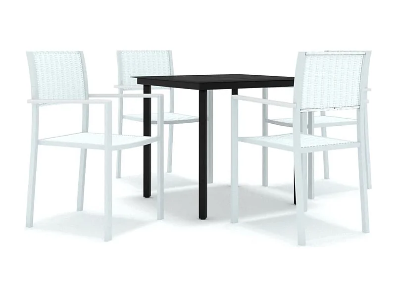 Ullira  Juego de comedor de jardín de 5 piezas blanco