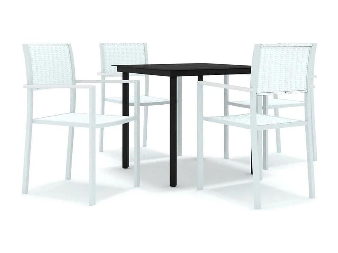 Ullira  Ensemble à manger de jardin 5 pcs Blanc