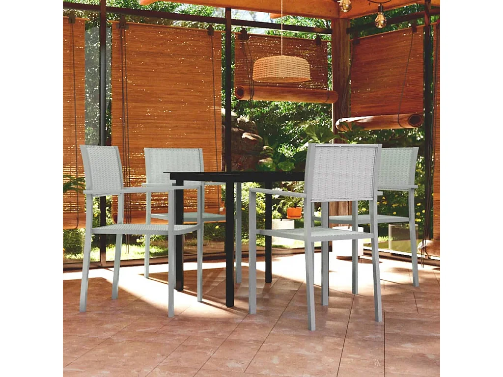 Ullira  Ensemble à manger de jardin 5 pcs Blanc