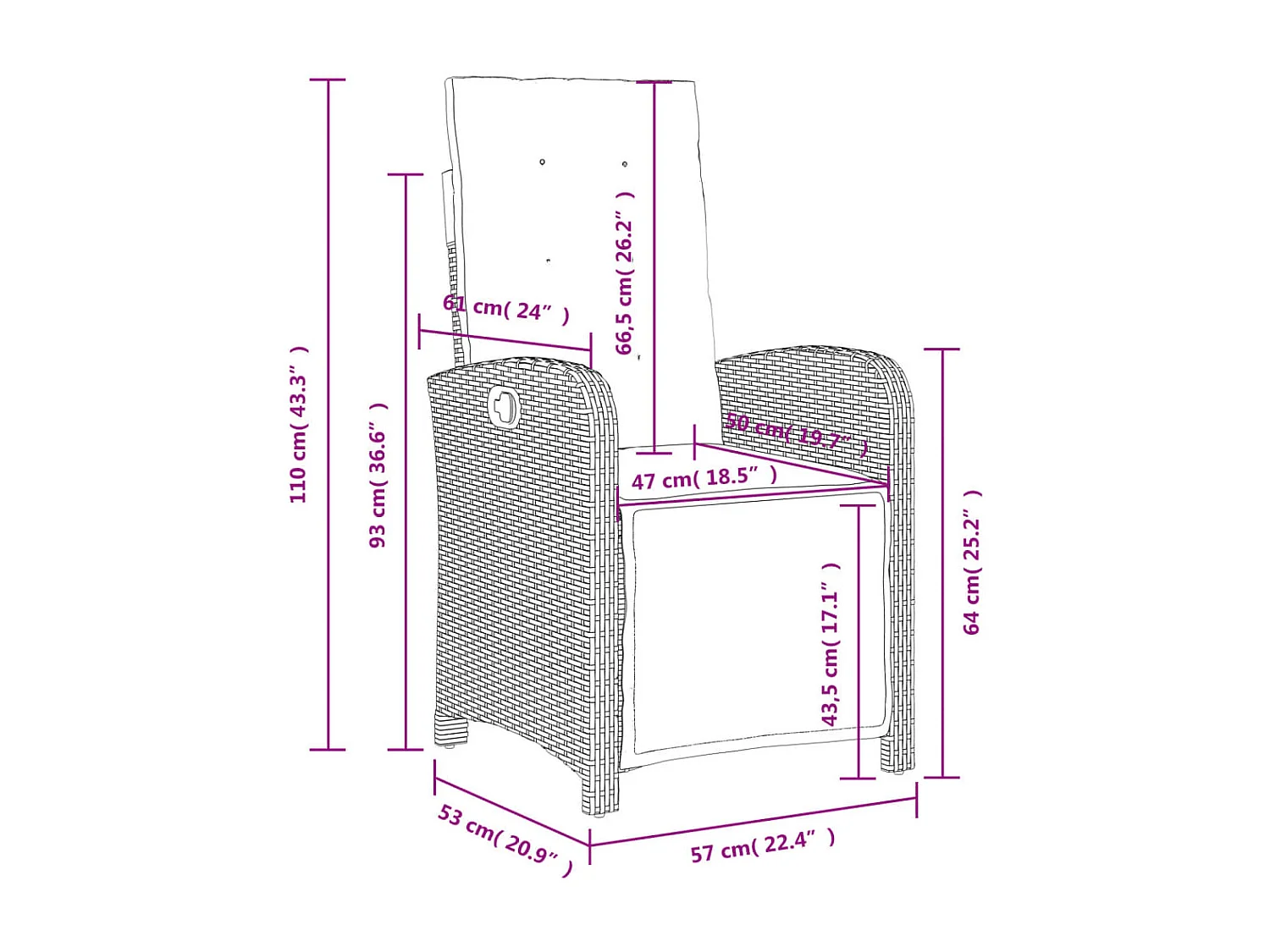 Gorham  Set de comedor jardín con cojines 4 pzas ratán sintético beige