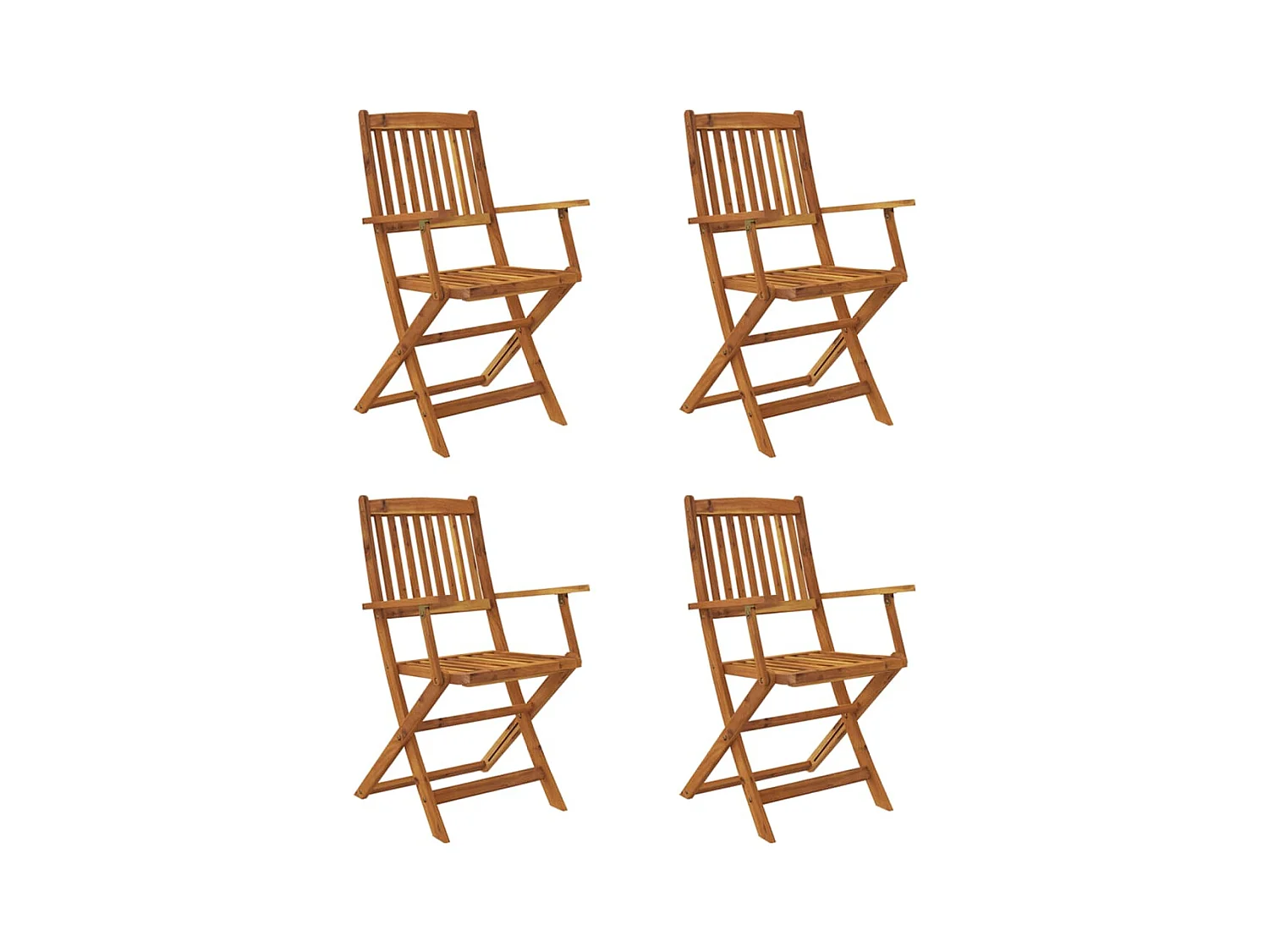 Andreas  Ensemble à manger de jardin pliable 5 pcs Bois d'acacia solide