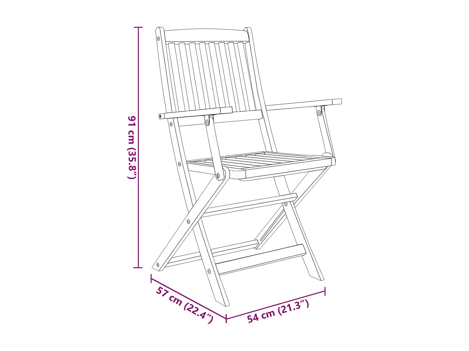 Andreas  Ensemble à manger de jardin pliable 5 pcs Bois d'acacia solide