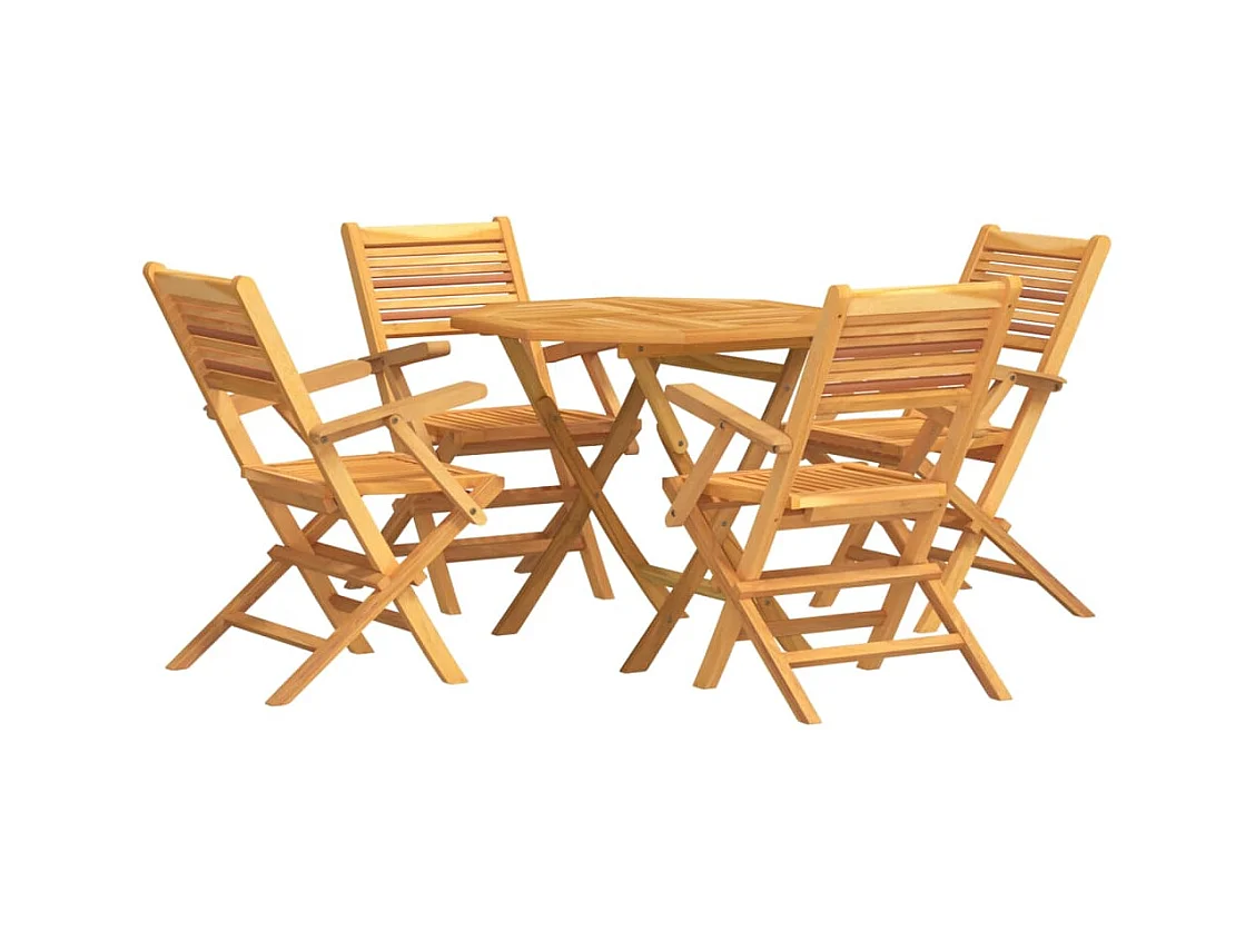 Corato  Juego de comedor para jardín 5 piezas madera maciza de teca