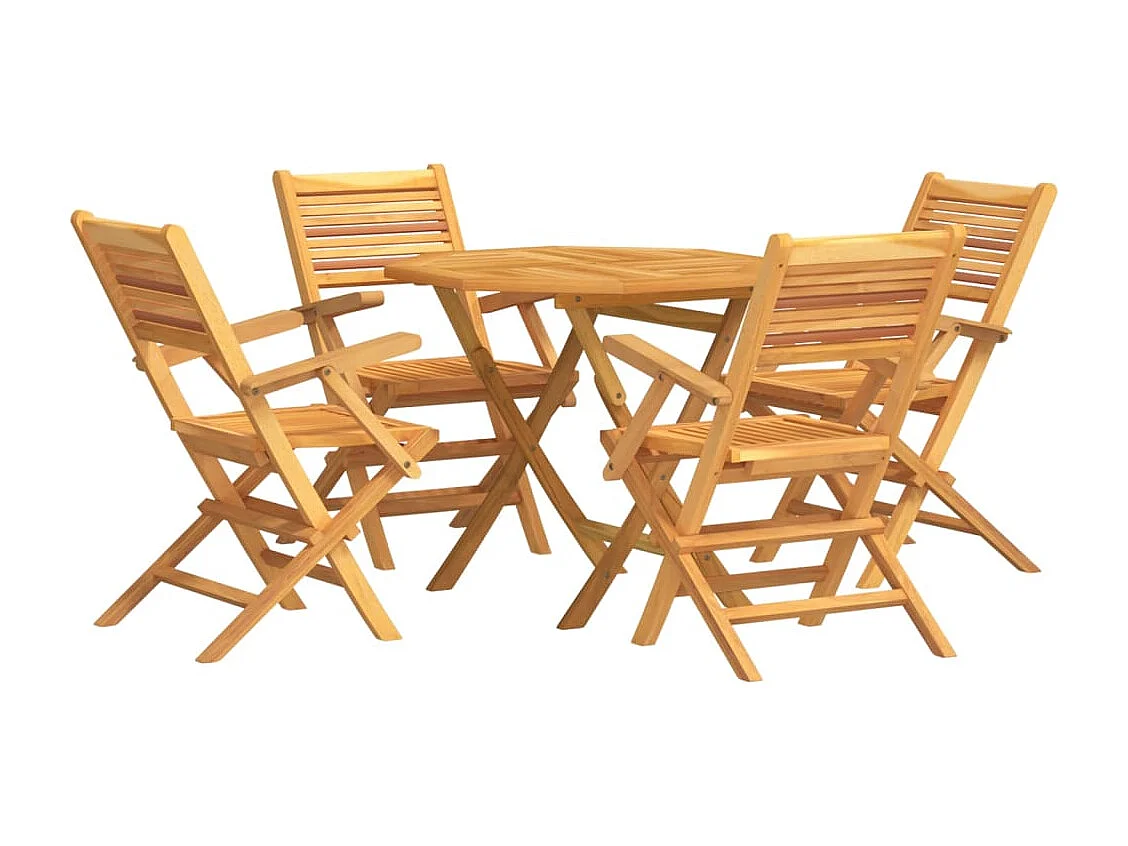 Corato  Ensemble à manger de jardin 5 pcs Bois de teck massif