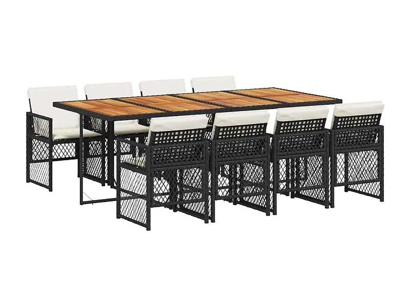 Connersville  9-delige Tuinset poly rattan zwart