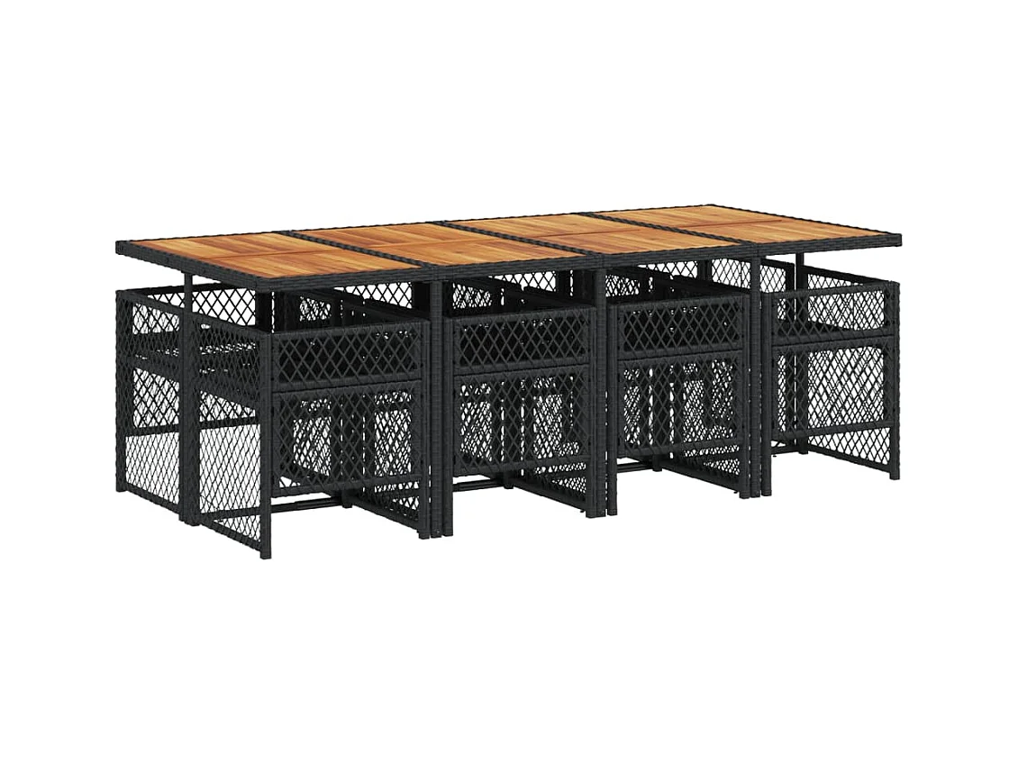 Connersville  9-delige Tuinset poly rattan zwart