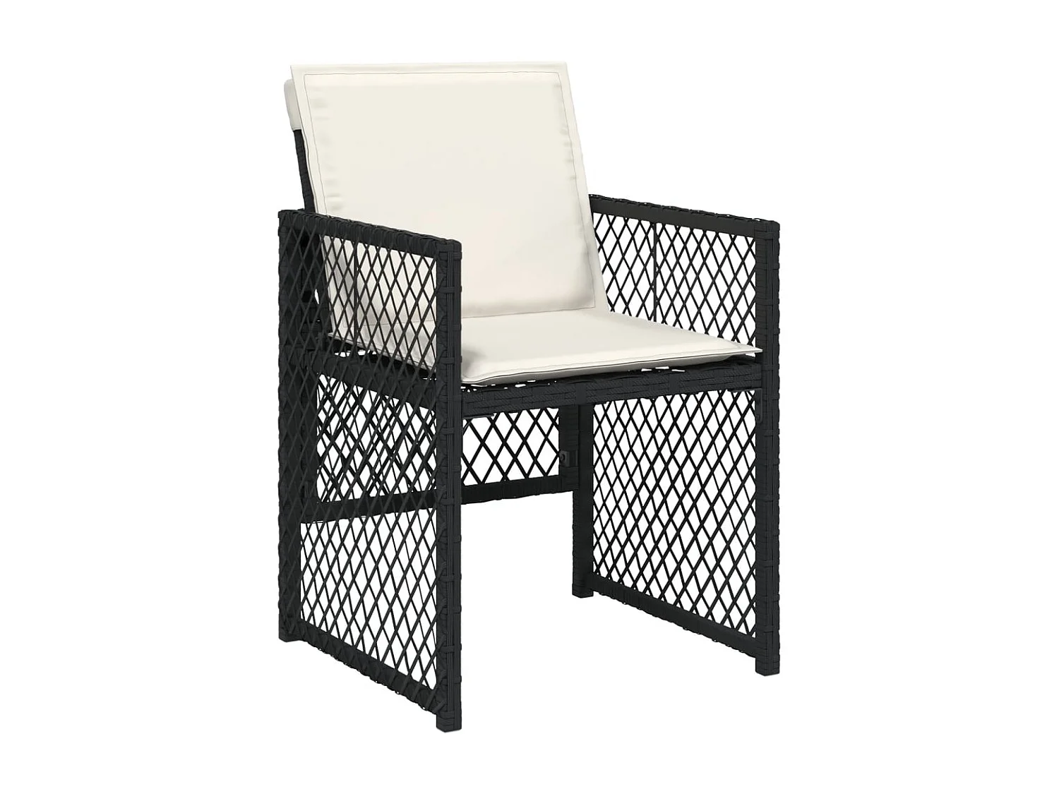 Connersville  Ensemble à manger de jardin 9pcs coussins noir résine tressée