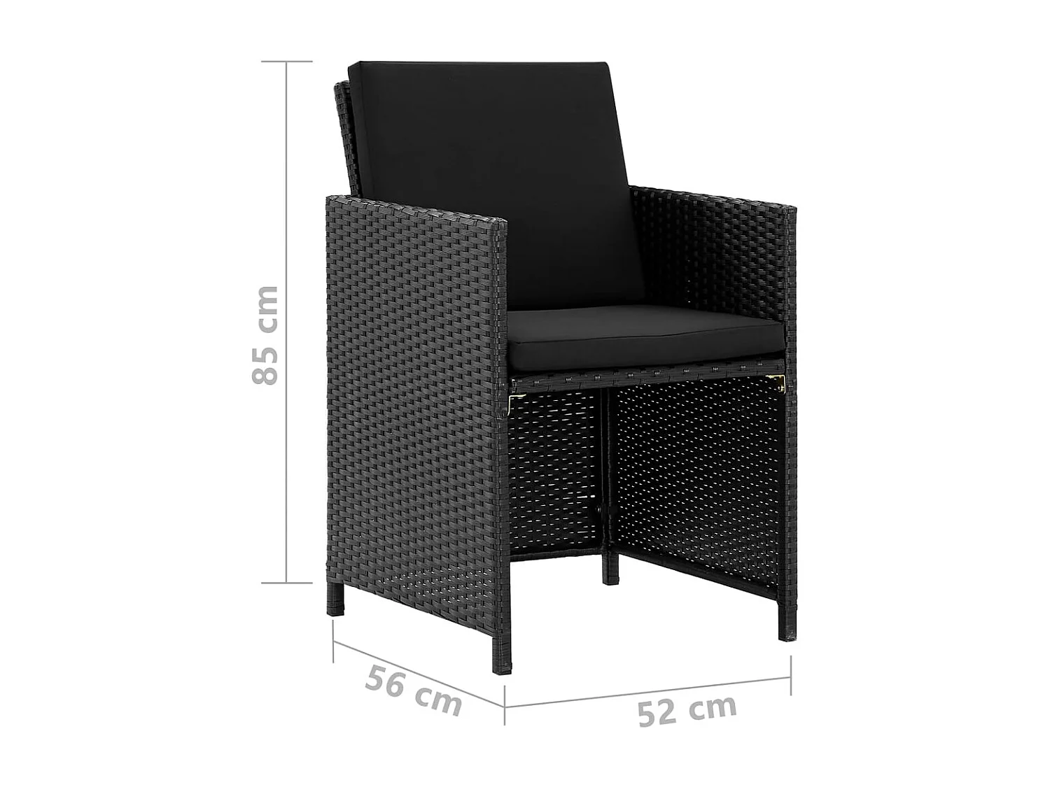 Fultondale  Ensemble à manger d'extérieur 9pcs coussins résine tressée noir