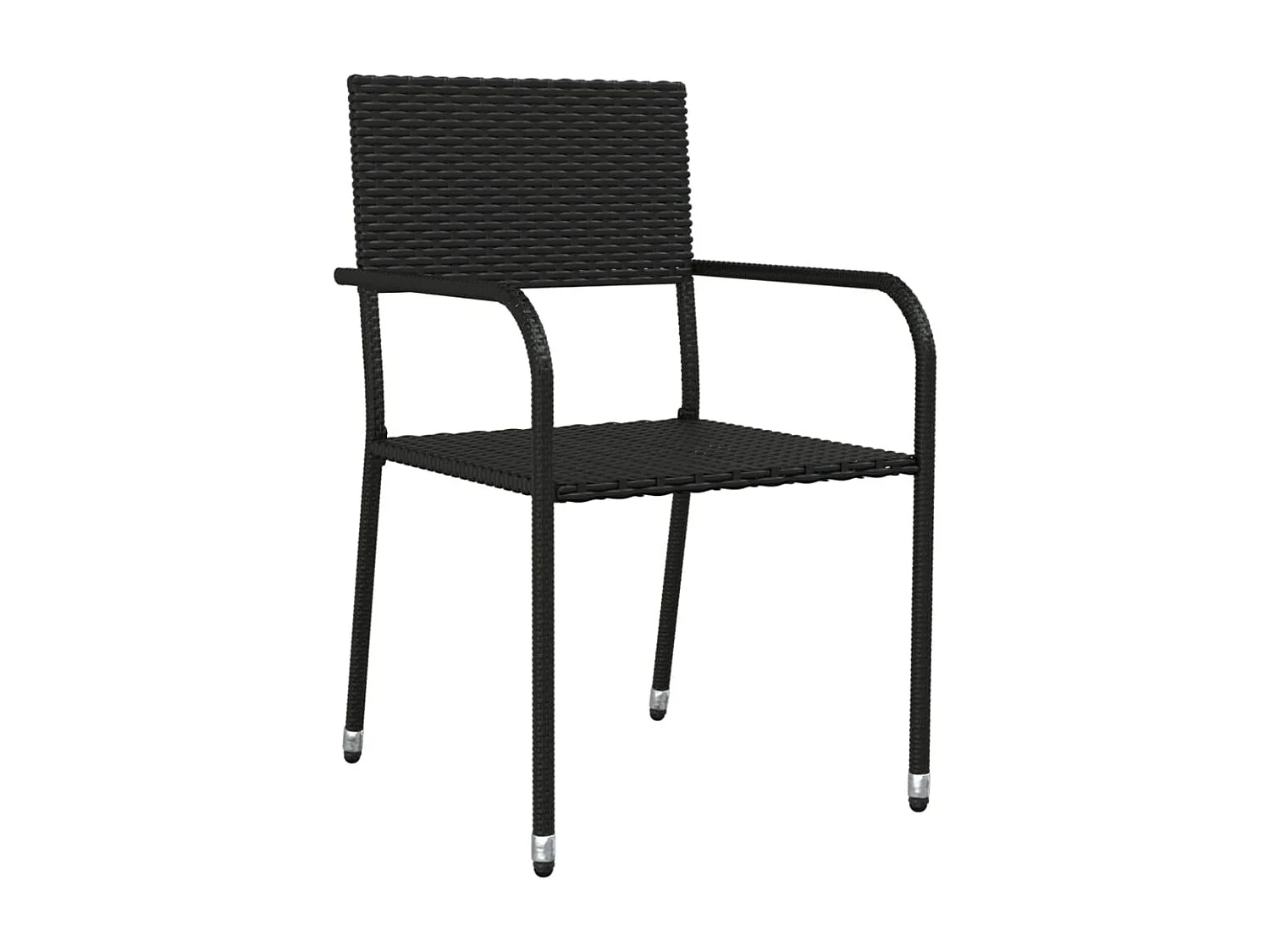 Prolenta Premium -  Ensemble à manger de jardin 3 pcs noir résine tressée et acier