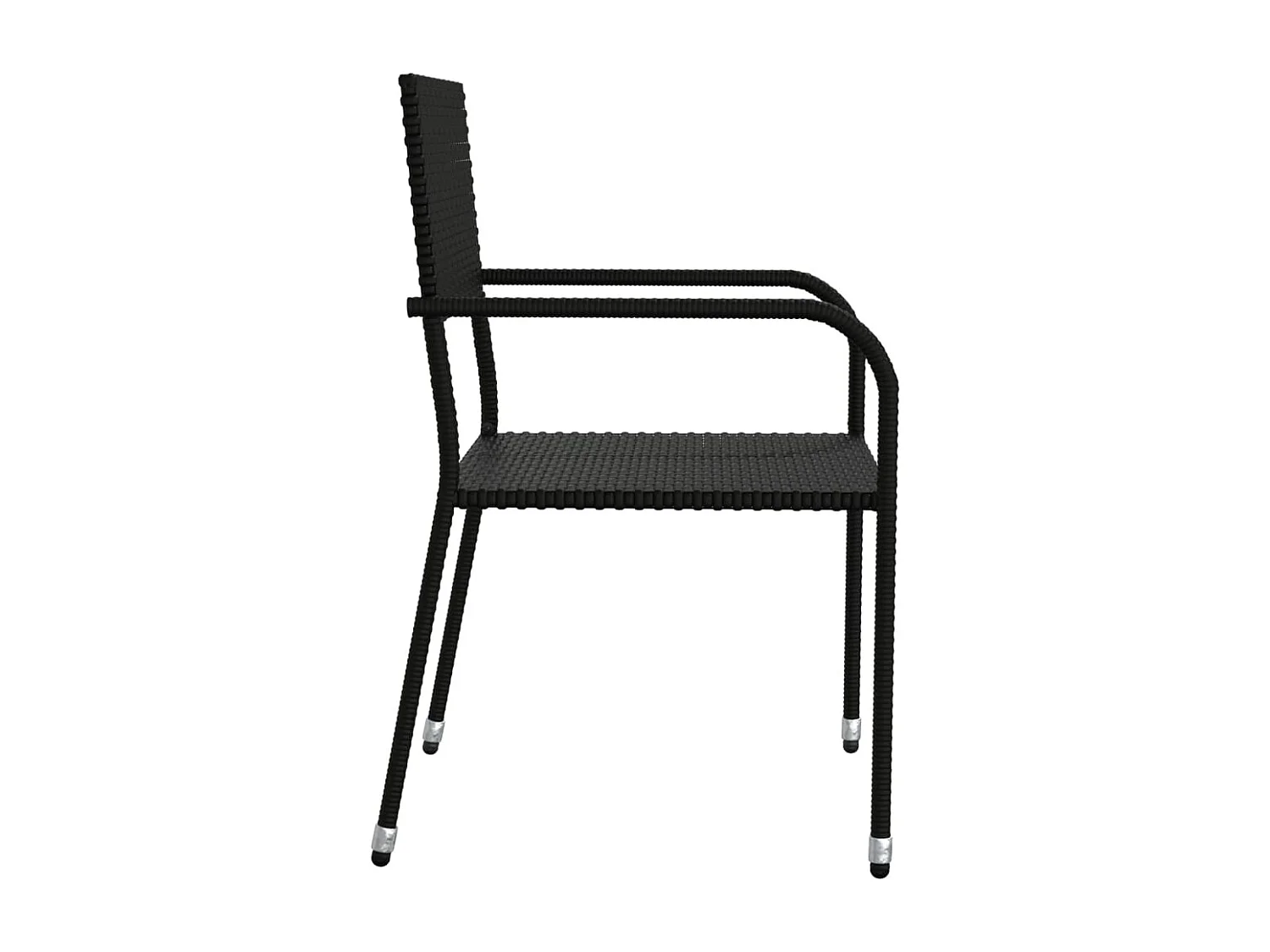 Prolenta Premium -  Ensemble à manger de jardin 3 pcs noir résine tressée et acier