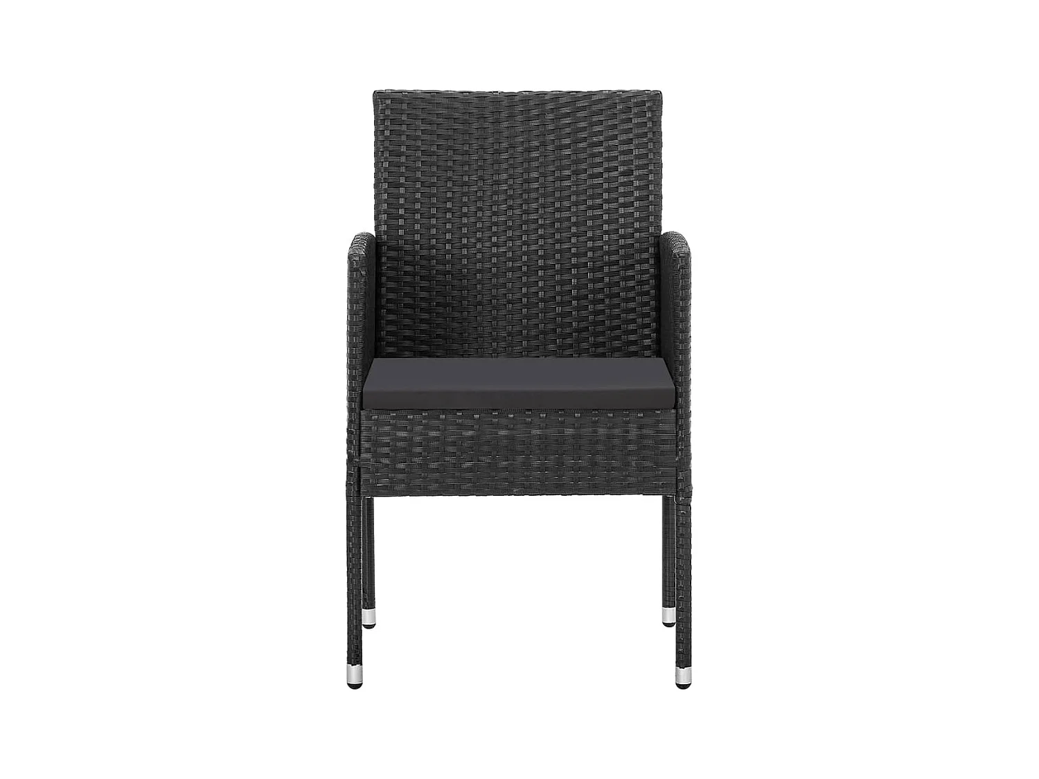 Lara  Ensemble à manger de jardin 5 pcs Noir