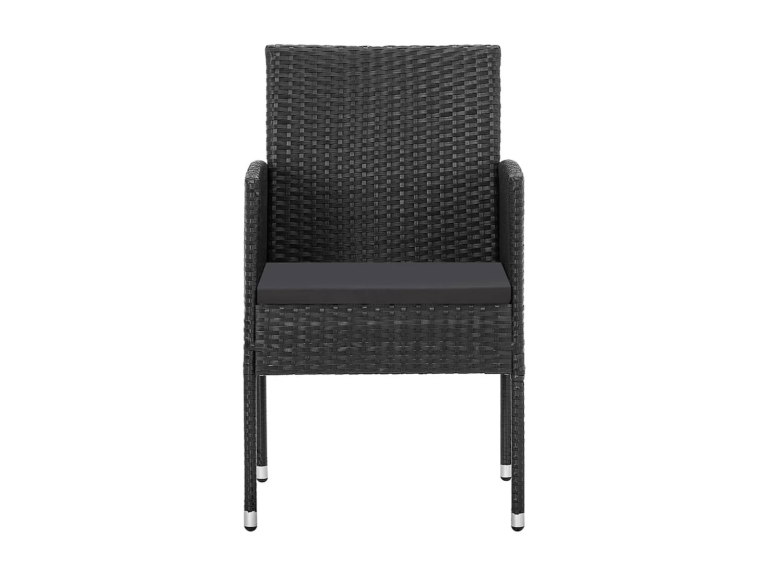 Lara  Ensemble à manger de jardin 5 pcs Noir