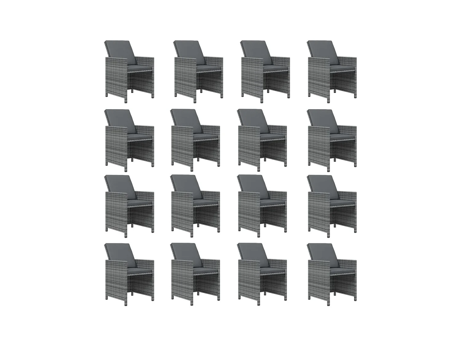 Browns Mills  Ensemble à manger de jardin 17 pcs et coussins résine tressée