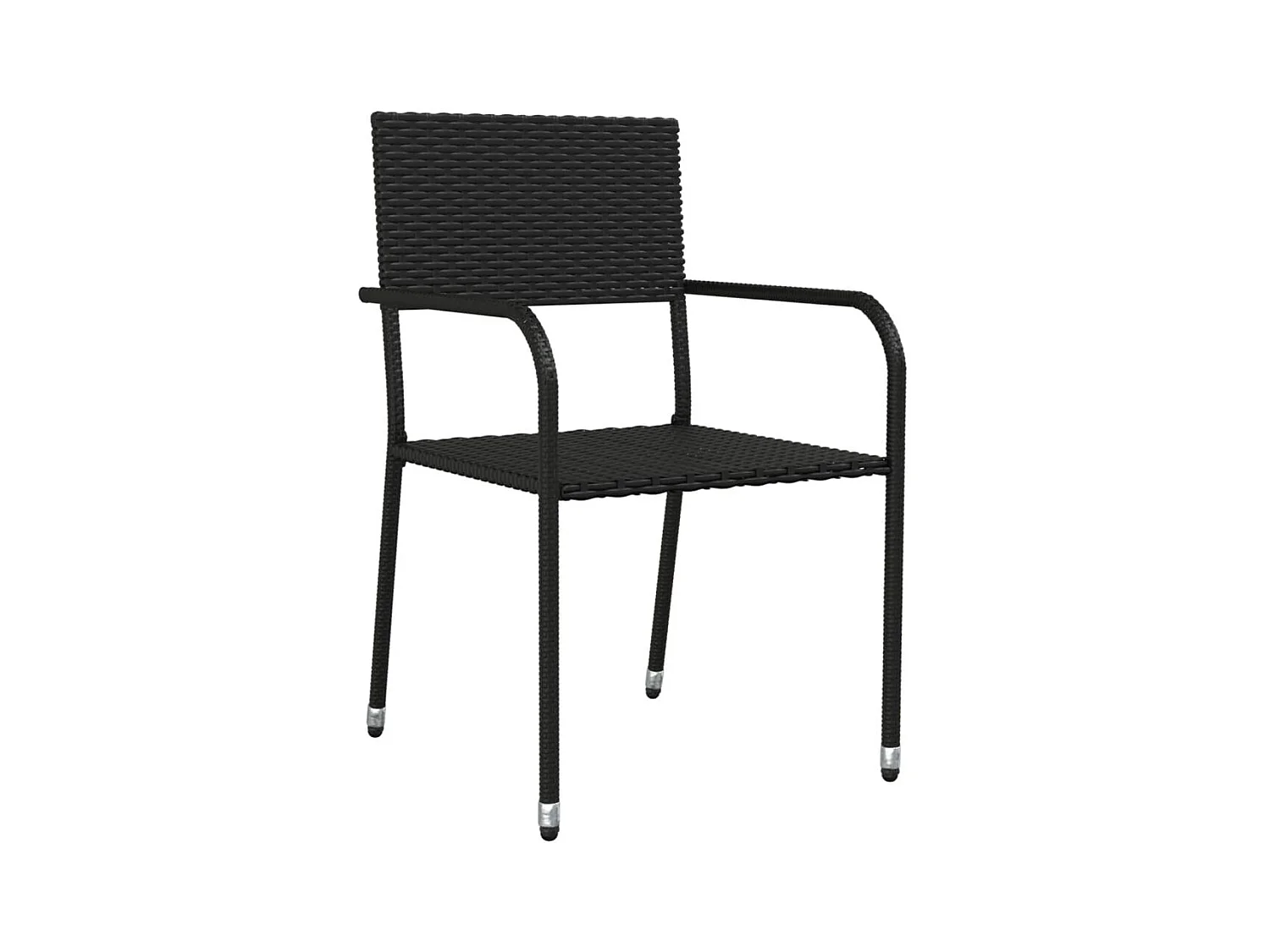 Kévin  Ensemble à manger de jardin 5 pcs noir résine tressée et acier