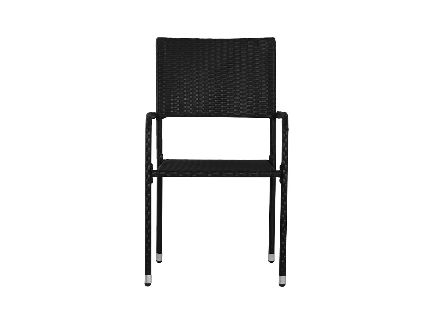 Kévin  Ensemble à manger de jardin 5 pcs noir résine tressée et acier