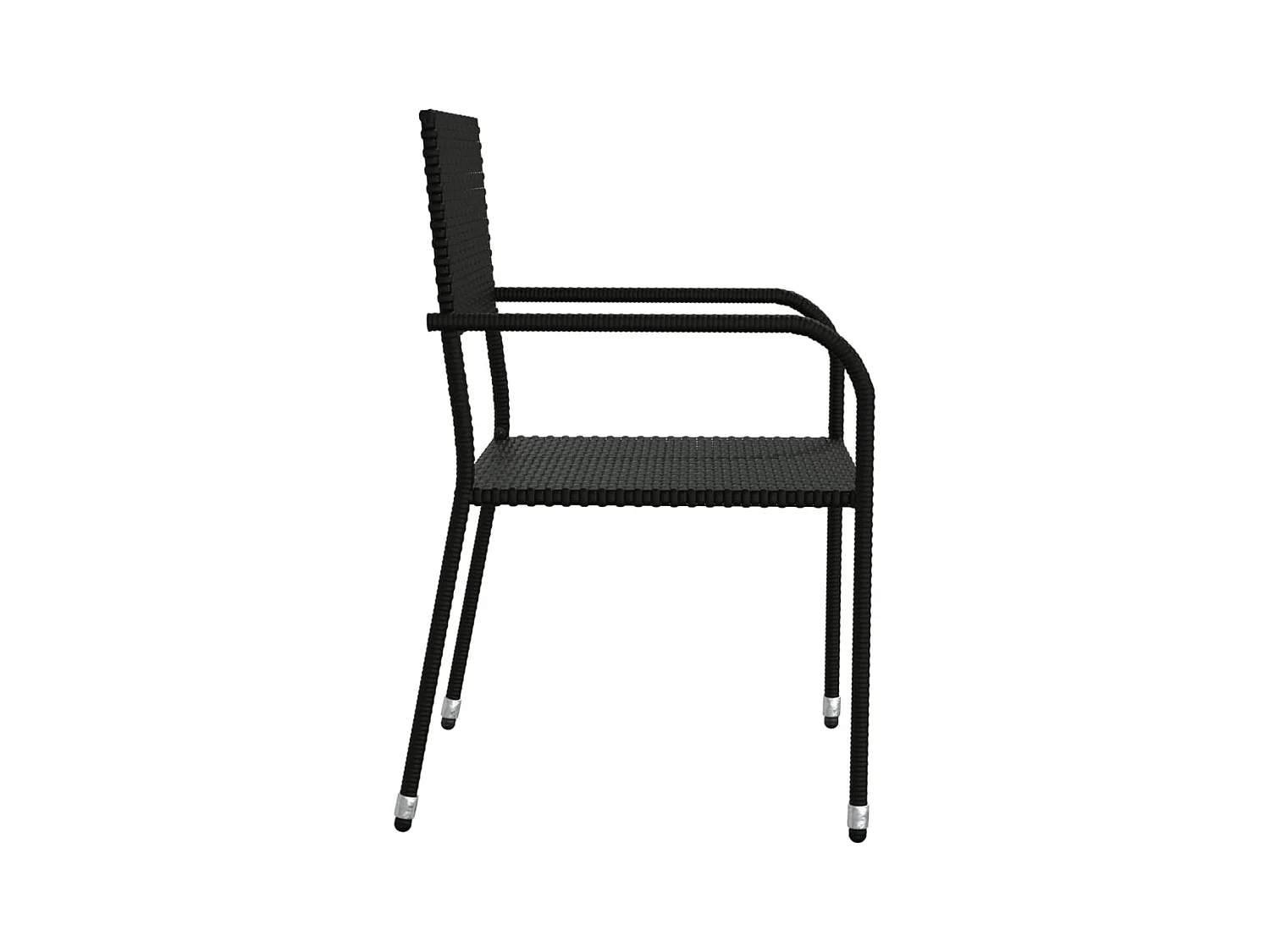 Kévin  Ensemble à manger de jardin 5 pcs noir résine tressée et acier