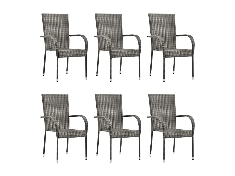 Eric Cole  Ensemble à manger de jardin 7 pcs Résine tressée Gris