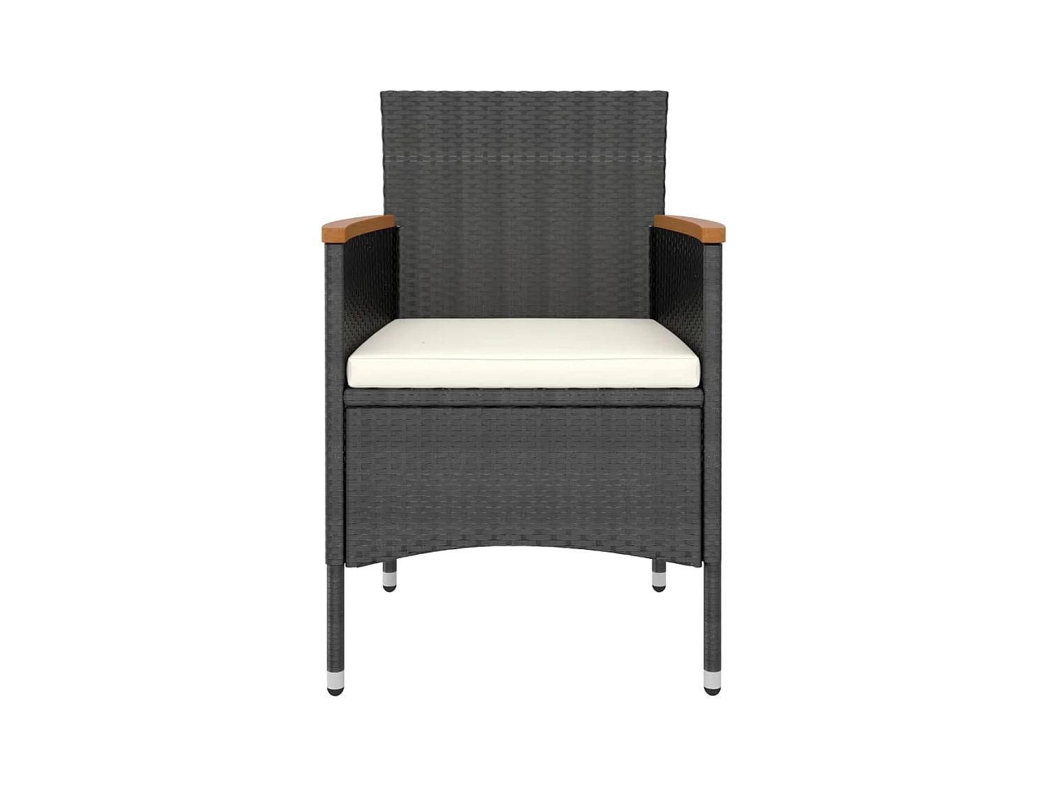 Roan  Set comedor jardín 5 pzas ratán sintético vidrio templado negro