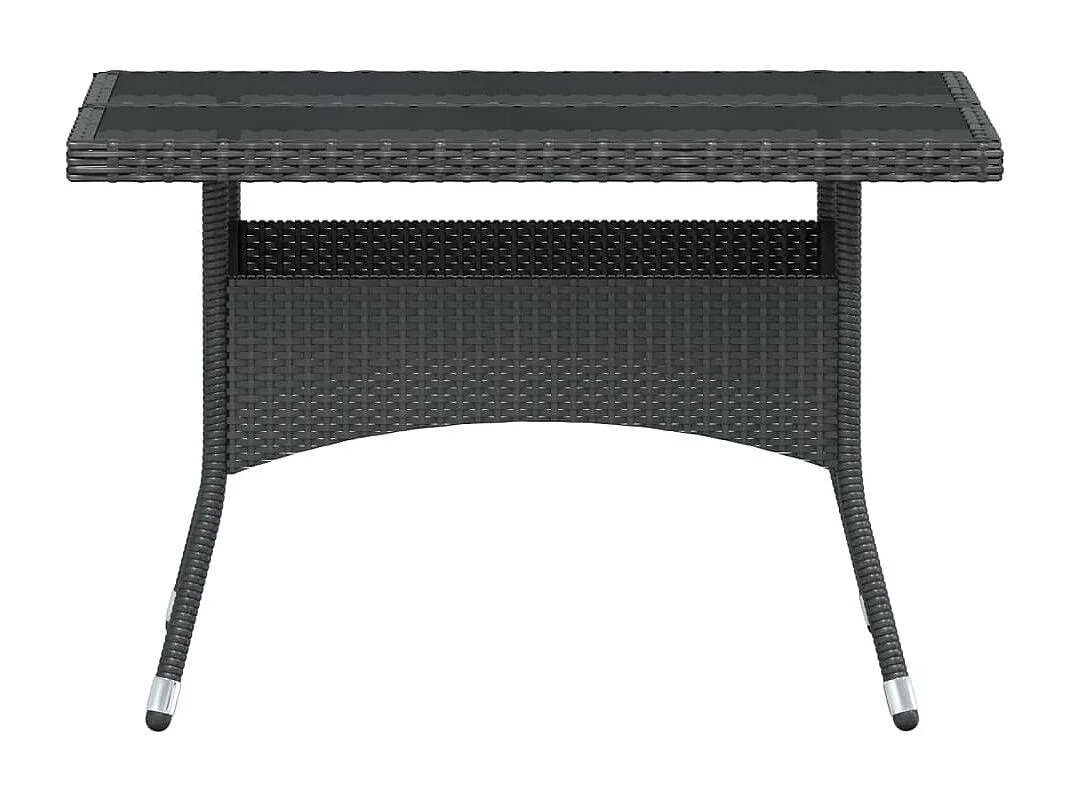 Roan  5-delige Tuinset poly rattan en gehard glas zwart