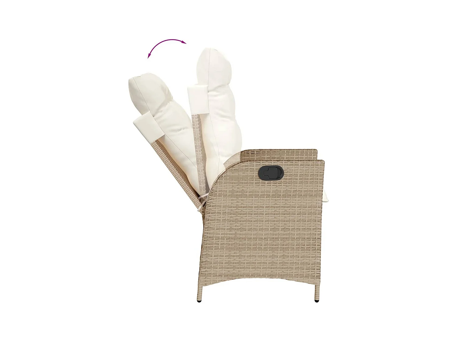 Emory  Ensemble à manger de jardin et coussins 9 pcs beige Poly rotin