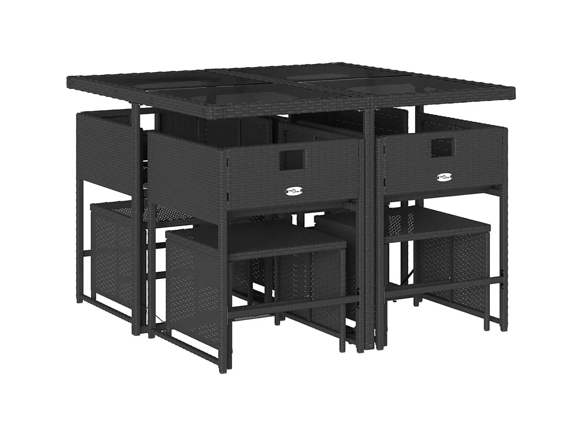 Kirkland  9-delige Tuinset poly rattan zwart