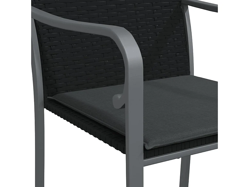 Tholen  Ensemble à manger de jardin 9 pcs coussins résine tressée acier