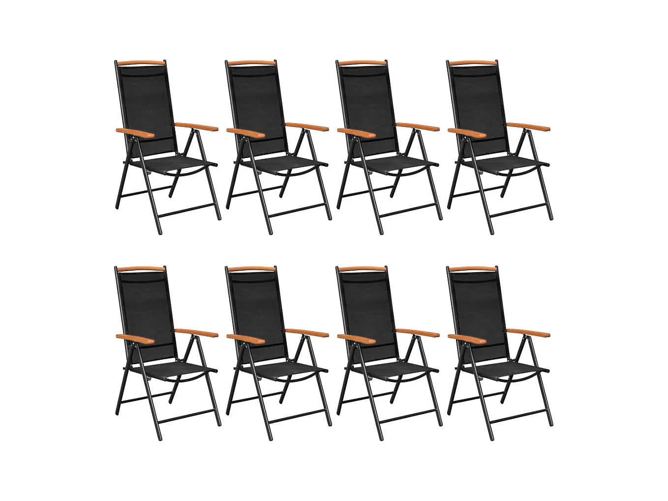 Bryson  Juego de comedor de jardín 9 piezas aluminio negro