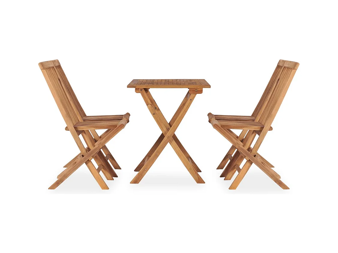 Glabbeek  Ensemble à manger d'extérieur pliable 5 pcs Bois solide de teck