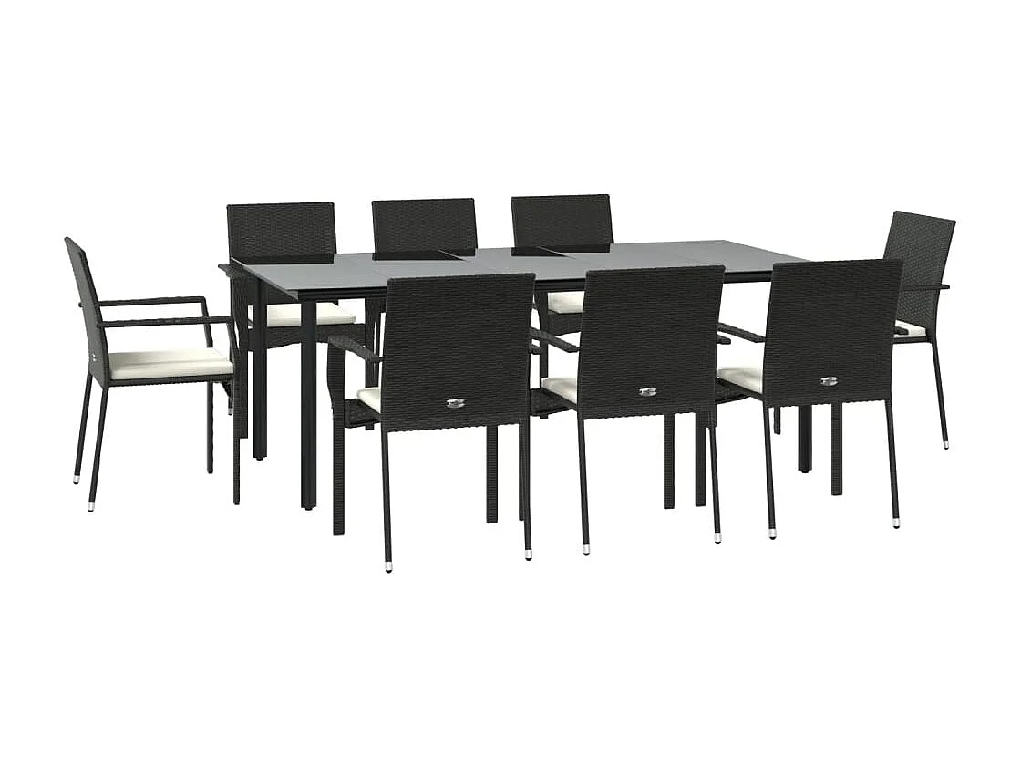 Karl Mason  9-delige Tuinset poly rattan zwart