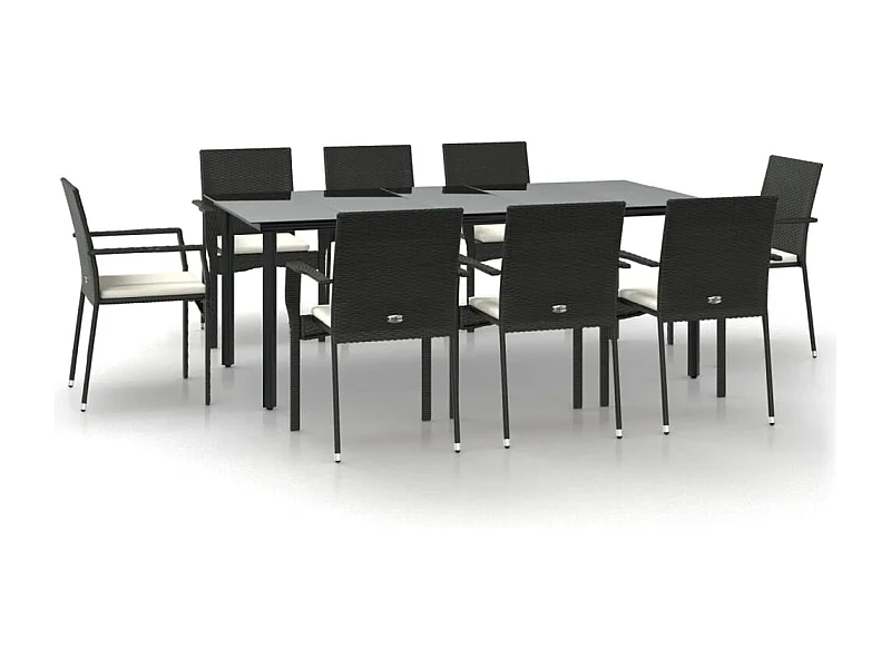 Karl Mason  9-delige Tuinset poly rattan zwart